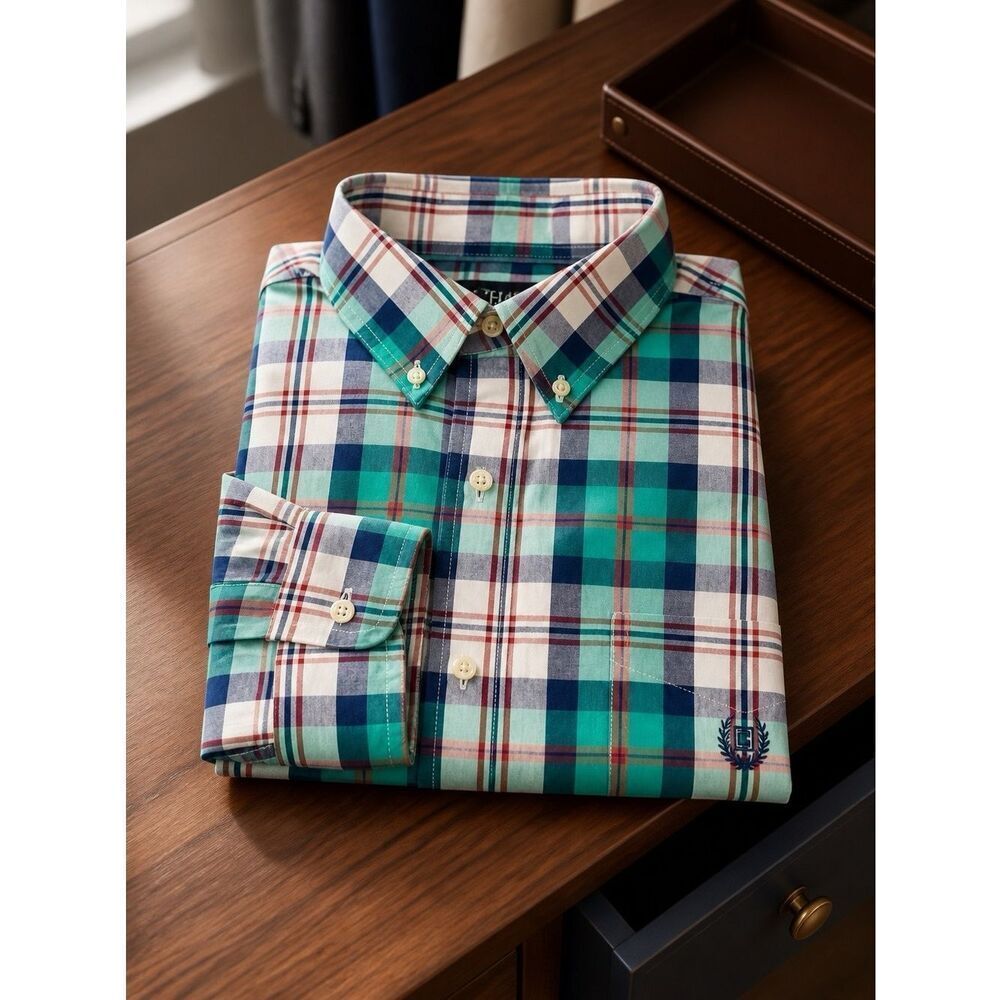 CHAPS PASTEL PLAID LONG SLEEVE BUTTON DOWN S-XL